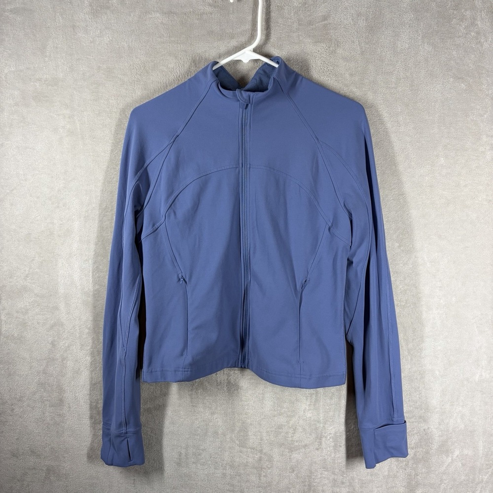 Lululemon Nulu Cropped Define Jacket Size 12 Blue Soft Stretch Moisture Wicking